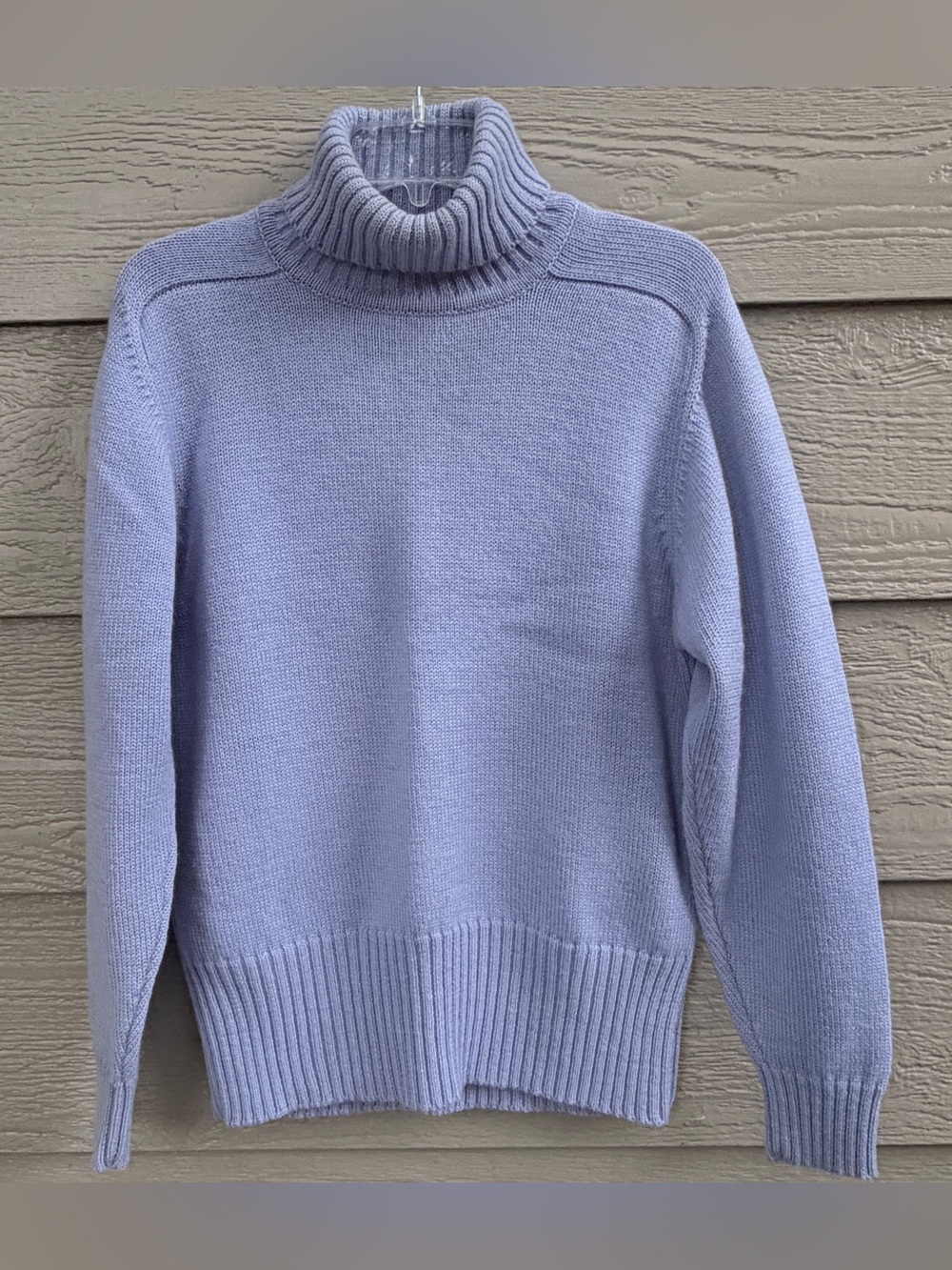 Nils Knit Mock Neck Sweater Women Large Vintage Periwinkle Turtleneck Wool Ski